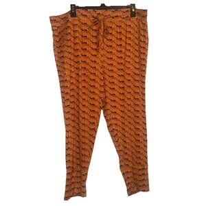 Kate Quinn Women’s Orange & Black Bamboo Pull On Jogger Pants Stretch Sz XXL NEW